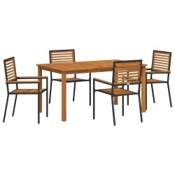 Ensemble de salle à manger pour jardin 5 pcs Noir 546017546017