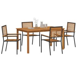 Ensemble de salle à manger pour jardin 5 pcs Noir 546017546017