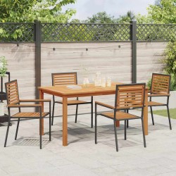 Ensemble de salle à manger pour jardin 5 pcs Noir 546017546017