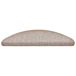 Tapis d'escalier 20 pièces 56 x 17 x 3 cm Marron clair Demi-rond 546021546021