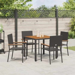 Ensemble de salle à manger pour jardin 5 pcs Noir polyrotin 546023546023
