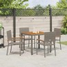 Ensemble de salle à manger pour jardin 5 pcs Gris polyrotin 546024546024