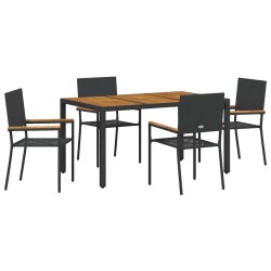 Ensemble de salle à manger pour jardin 5 pcs Noir polyrotin 546025546025