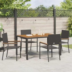 Ensemble de salle à manger pour jardin 5 pcs Noir polyrotin 546025546025