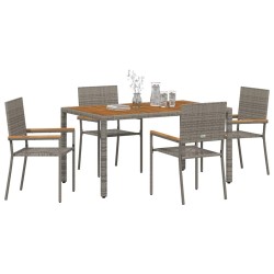 Ensemble de salle à manger pour jardin 5 pcs Gris polyrotin 546026546026