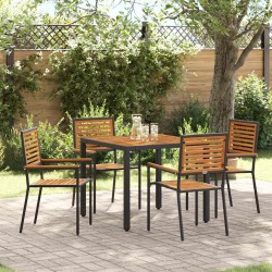 Ensemble de salle à manger pour jardin 5 pcs Noir et Marron 546030546030