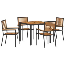 Ensemble de salle à manger pour jardin 5 pcs Noir et Marron 546030546030