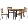 Ensemble de salle à manger pour jardin 5 pcs Noir et Marron 546030546030