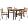 Ensemble de salle à manger pour jardin 5 pcs Noir et Marron 546030546030
