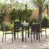 Ensemble de salle à manger pour jardin 5 pcs Noir polyrotin 546035546035