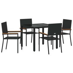 Ensemble de salle à manger pour jardin 5 pcs Noir polyrotin 546035546035
