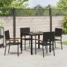Ensemble de salle à manger pour jardin 5 pcs Noir polyrotin 546035546035