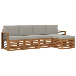 Ensembles de canapés avec coussin 5 pcs Gris Naturel et Clair 546037546037