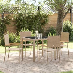 Ensemble de salle à manger pour jardin 5 pcs Beige polyrotin 546049546049