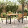 Ensemble de salle à manger pour jardin 5 pcs Noir 546050546050