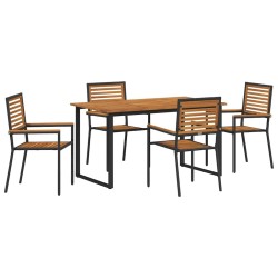 Ensemble de salle à manger pour jardin 5 pcs Noir 546050546050