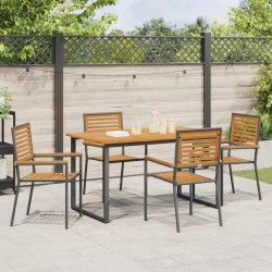 Ensemble de salle à manger pour jardin 5 pcs Noir 546050546050