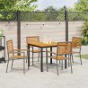 Ensemble de salle à manger pour jardin 5 pcs Gris et marron 546053546053