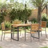 Ensemble de salle à manger pour jardin 5 pcs Gris 546055546055