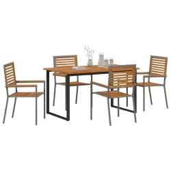 Ensemble de salle à manger pour jardin 5 pcs Gris 546055546055