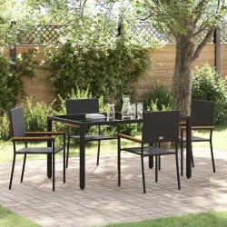 Ensemble de salle à manger pour jardin 5 pcs Noir polyrotin 546056546056