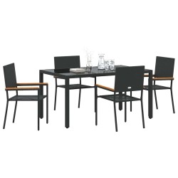 Ensemble de salle à manger pour jardin 5 pcs Noir polyrotin 546056546056