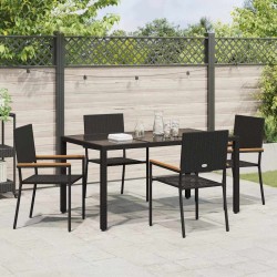 Ensemble de salle à manger pour jardin 5 pcs Noir polyrotin 546056546056