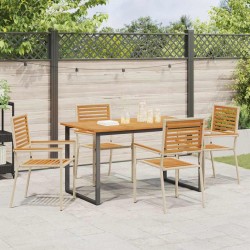 Ensemble de salle à manger pour jardin 5 pcs Beige 546057546057
