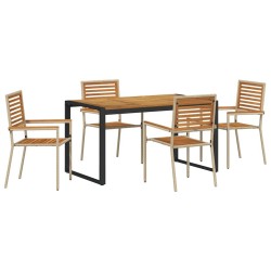 Ensemble de salle à manger pour jardin 5 pcs Beige et Marron 546058546058