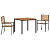 Ensemble de salle à manger pour jardin 3 pcs Noir et Marron 546059546059