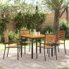 Ensemble de salle à manger pour jardin 5 pcs Noir et Marron 546061546061