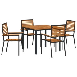 Ensemble de salle à manger pour jardin 5 pcs Noir et Marron 546061546061