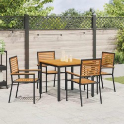 Ensemble de salle à manger pour jardin 5 pcs Noir et Marron 546061546061