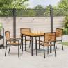 Ensemble de salle à manger pour jardin 5 pcs Noir et Marron 546061546061