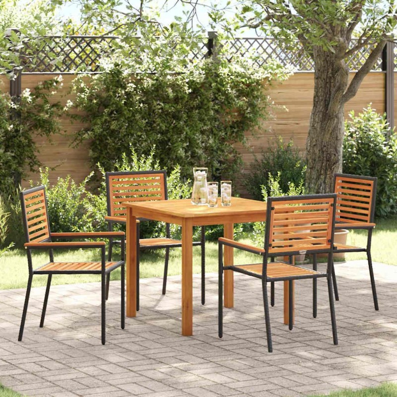 Ensemble de salle à manger pour jardin 5 pcs Noir 546062546062