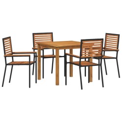 Ensemble de salle à manger pour jardin 5 pcs Noir 546062546062
