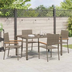 Ensemble de salle à manger pour jardin 5 pcs Gris polyrotin 546065546065