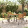 Ensemble de salle à manger pour jardin 5 pcs Gris et marron 546066546066