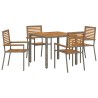 Ensemble de salle à manger pour jardin 5 pcs Gris et marron 546066546066