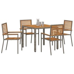 Ensemble de salle à manger pour jardin 5 pcs Gris et marron 546066546066