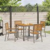 Ensemble de salle à manger pour jardin 5 pcs Gris et marron 546066546066