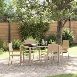 Ensemble de salle à manger pour jardin 5 pcs Beige polyrotin 546067546067