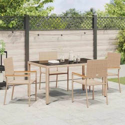 Ensemble de salle à manger pour jardin 5 pcs Beige polyrotin 546067546067