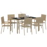 Ensemble de salle à manger pour jardin 7 pcs Beige polyrotin 546069546069