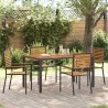 Ensemble de salle à manger pour jardin 5 pcs Noir et Marron 546071546071
