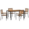 Ensemble de salle à manger pour jardin 5 pcs Noir et Marron 546071546071