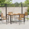 Ensemble de salle à manger pour jardin 5 pcs Noir et Marron 546071546071