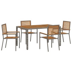 Ensemble de salle à manger pour jardin 5 pcs Gris et marron 546072546072