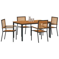 Ensemble de salle à manger pour jardin 5 pcs Noir et Marron 546073546073
