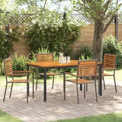 Ensemble de salle à manger pour jardin 5 pcs Gris et marron 546074546074